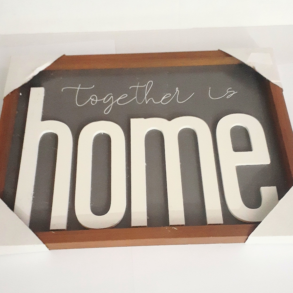 Together is home gray & white wooden wall Decor